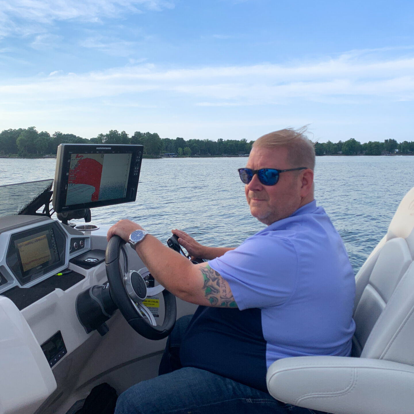 Boat outing during sunset