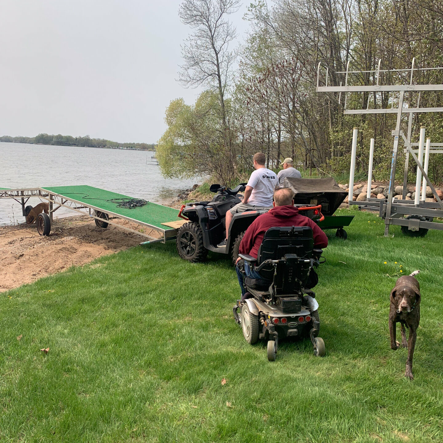 Removal of lake dock during fall